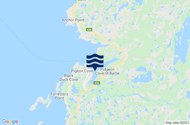 Mappa delle maree di St. Barbe Bay, Canada