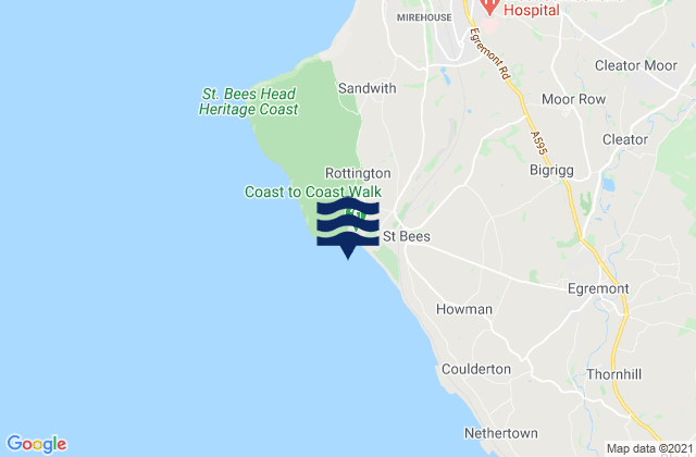 Mappa delle maree di St. Bees Beach Seafront, United Kingdom