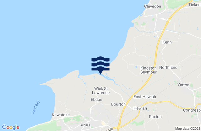 Mappa delle maree di St. Georges, United Kingdom