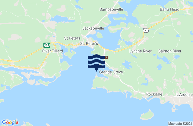 Mappa delle maree di St. Peter Bay, Canada