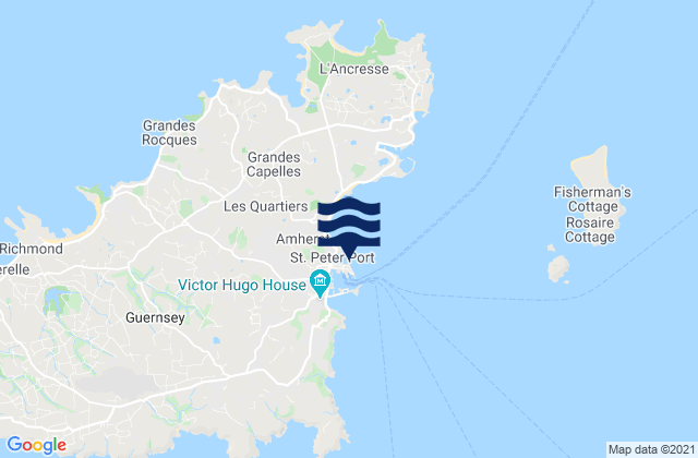 Mappa delle maree di St. Peter Port (Guernsey), France