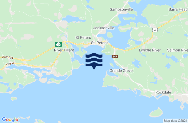 Mappa delle maree di St. Peters Bay, Canada