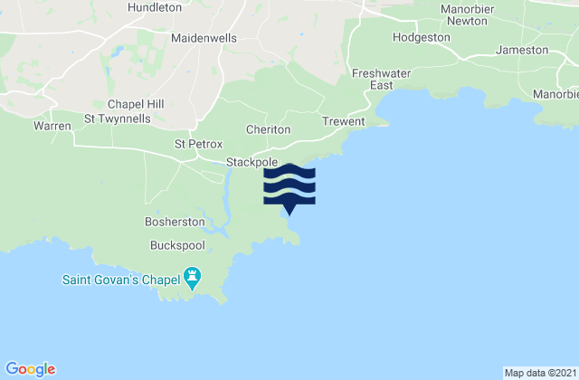 Mappa delle maree di Stackpole Quay, United Kingdom