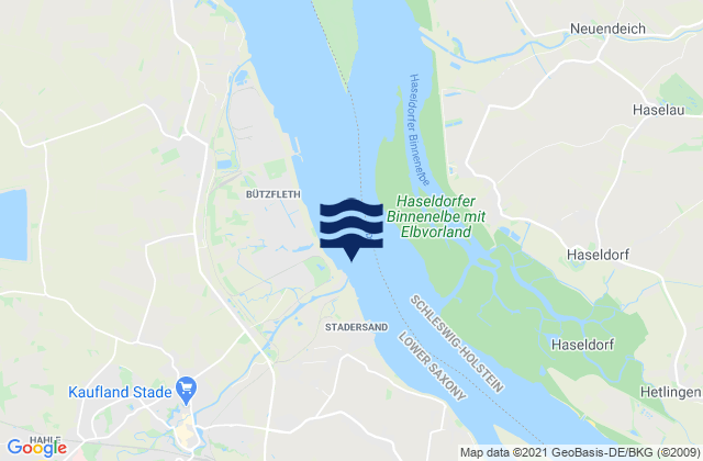 Mappa delle maree di Stadersand (Schwinge), Denmark