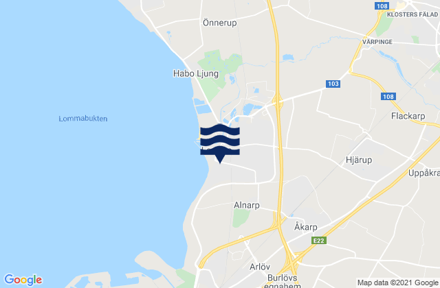 Mappa delle maree di Staffanstorp, Sweden