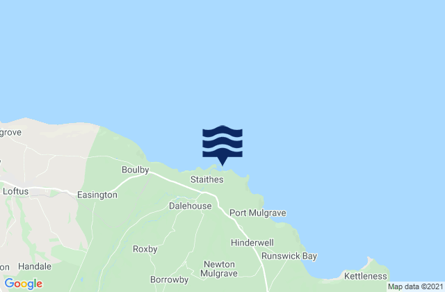 Mappa delle maree di Staithes Beach, United Kingdom