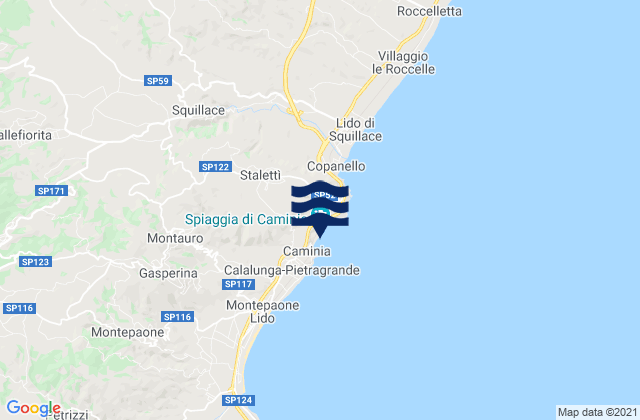 Mappa delle maree di Staletti, Italy
