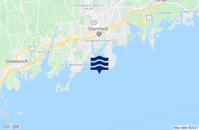 Mappa delle maree di Stamford Harbor entrance, United States