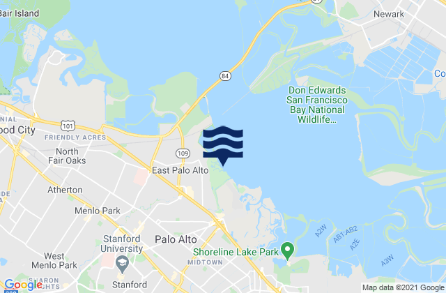 Mappa delle maree di Stanford, United States