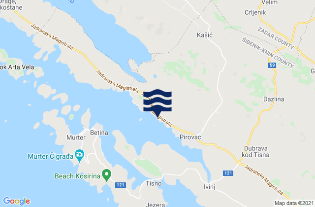 Mappa delle maree di Stankovci, Croatia