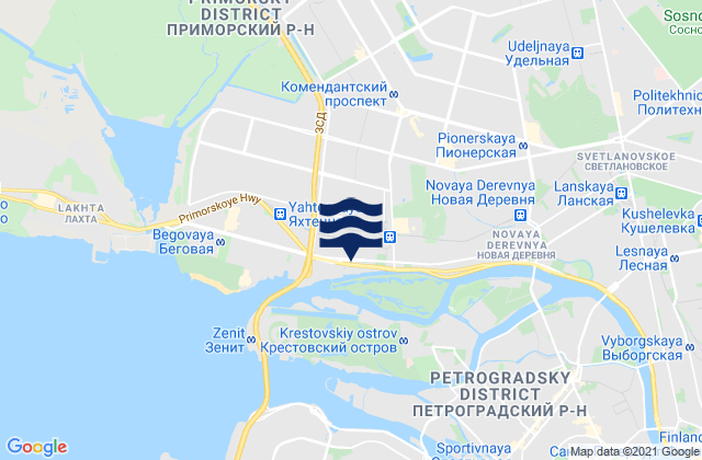 Mappa delle maree di Staraya Derevnya, Russia