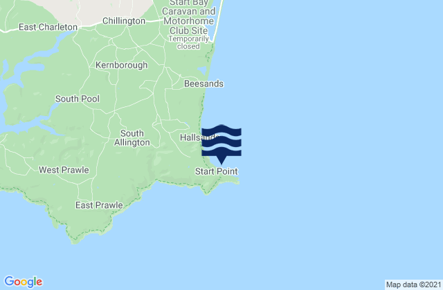Mappa delle maree di Start Point, United Kingdom