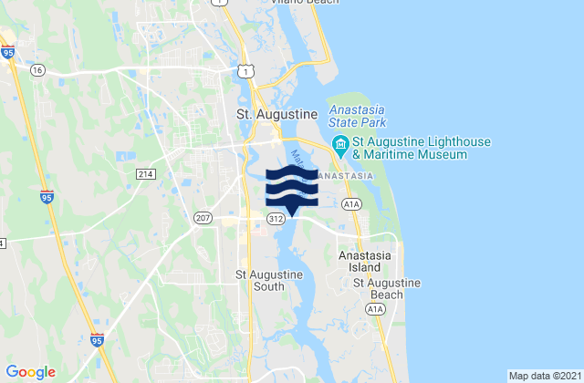 Mappa delle maree di State Road 312 Matanzas River, United States