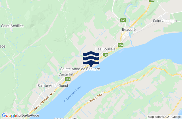 Mappa delle maree di Ste-Anne-De-Beaupr, Canada