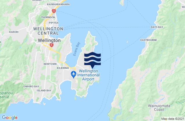 Mappa delle maree di Steeple Rock, New Zealand