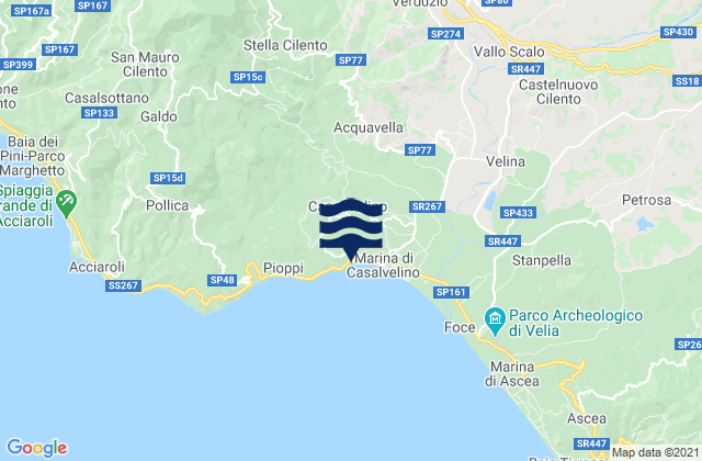 Mappa delle maree di Stella Cilento, Italy