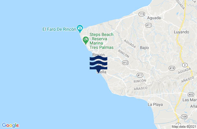 Mappa delle maree di Stella, Puerto Rico
