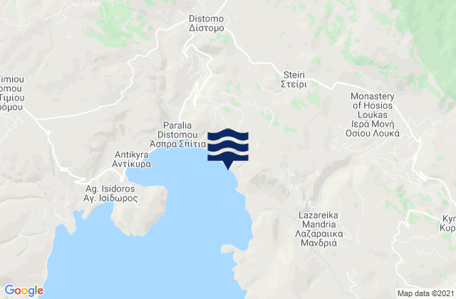 Mappa delle maree di Steíri, Greece