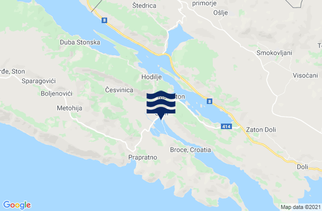 Mappa delle maree di Ston, Croatia