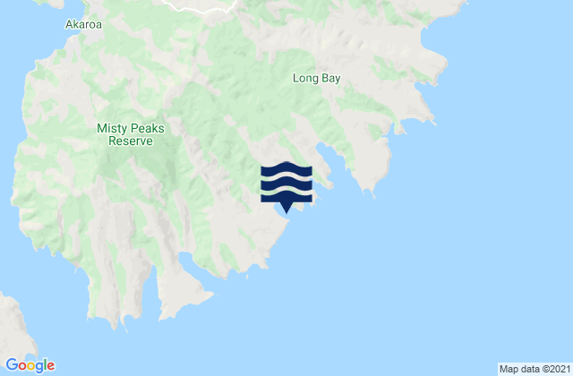 Mappa delle maree di Stony Bay, New Zealand