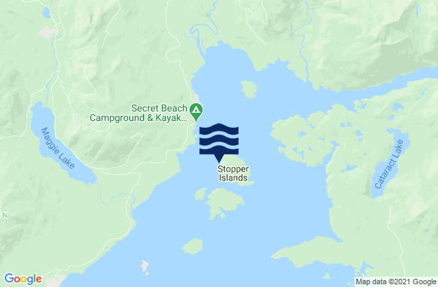 Mappa delle maree di Stopper Islands, Canada