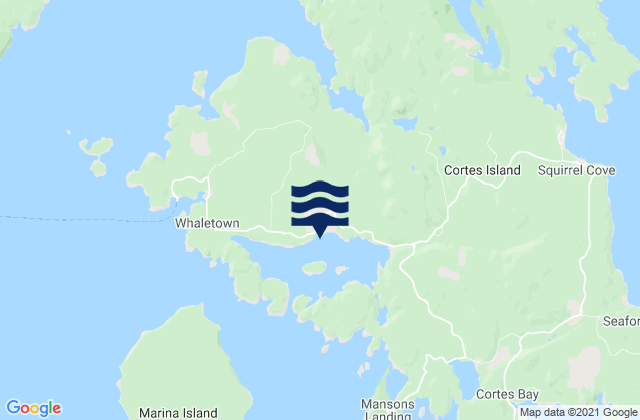 Mappa delle maree di Stove Islets, Canada