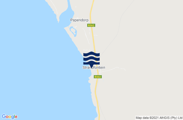 Mappa delle maree di Strandfontein, South Africa