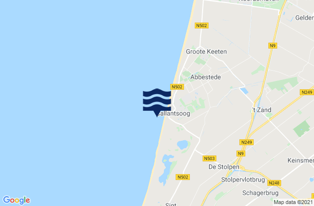 Mappa delle maree di Strandslag Callantsoog, Netherlands