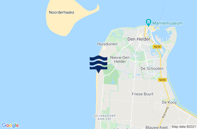 Mappa delle maree di Strandslag Duinoord, Netherlands