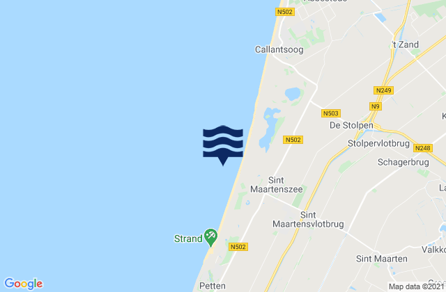 Mappa delle maree di Strandslag Sint Maartenszee, Netherlands
