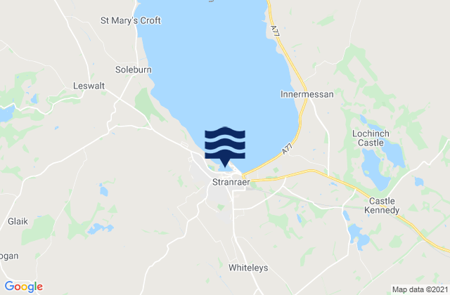 Mappa delle maree di Stranraer, United Kingdom