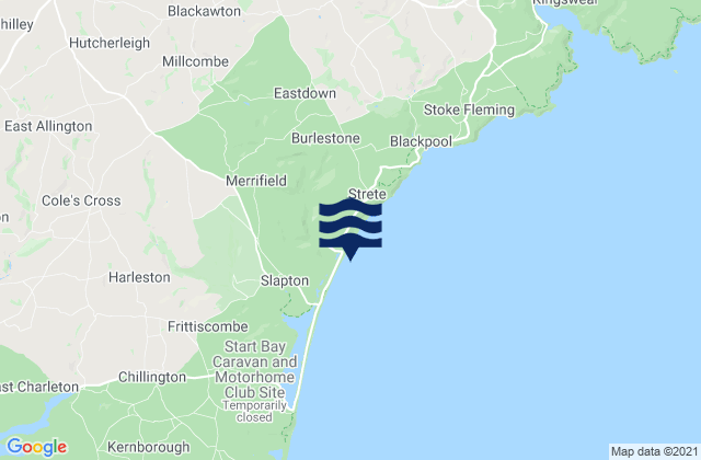 Mappa delle maree di Strete Gate Beach, United Kingdom