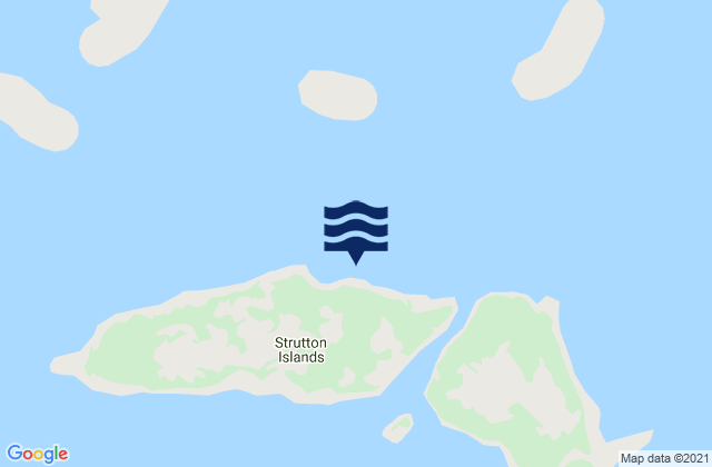 Mappa delle maree di Strutton Islands, Canada