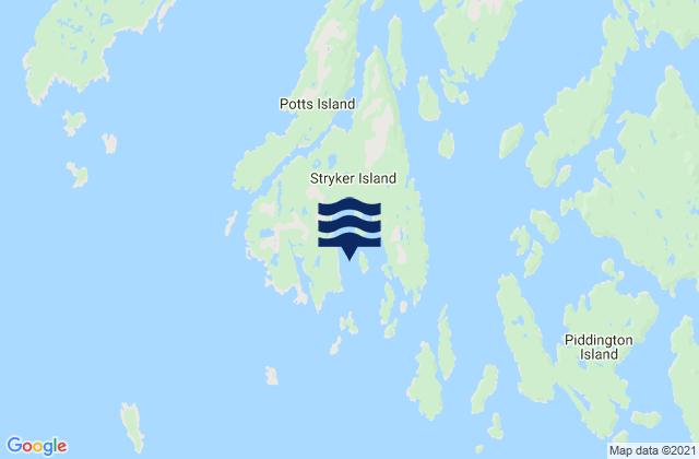 Mappa delle maree di Stryker Island, Canada