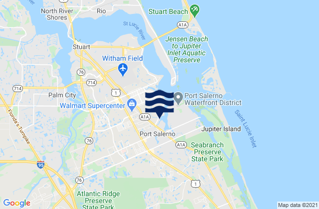 Mappa delle maree di Stuart Public Beach, United States