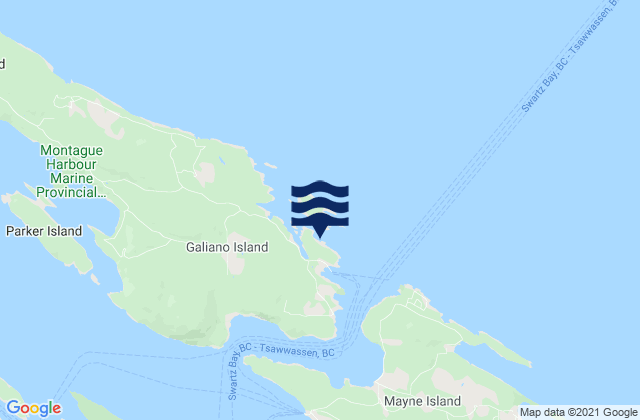Mappa delle maree di Sturdies Bay, Canada