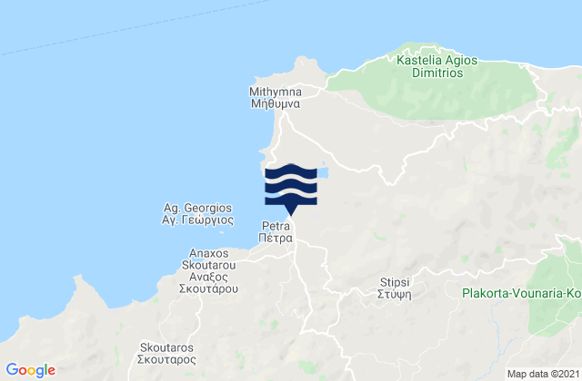 Mappa delle maree di Stýpsi, Greece