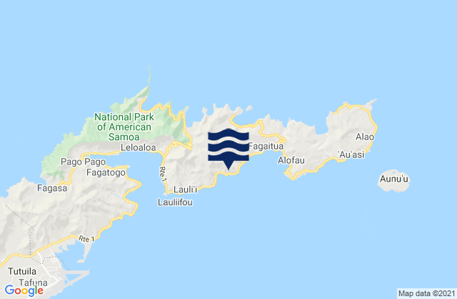 Mappa delle maree di Sua County, American Samoa