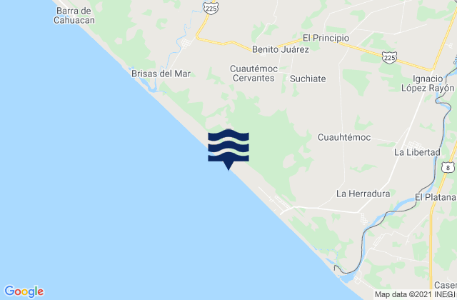 Mappa delle maree di Suchiate, Mexico