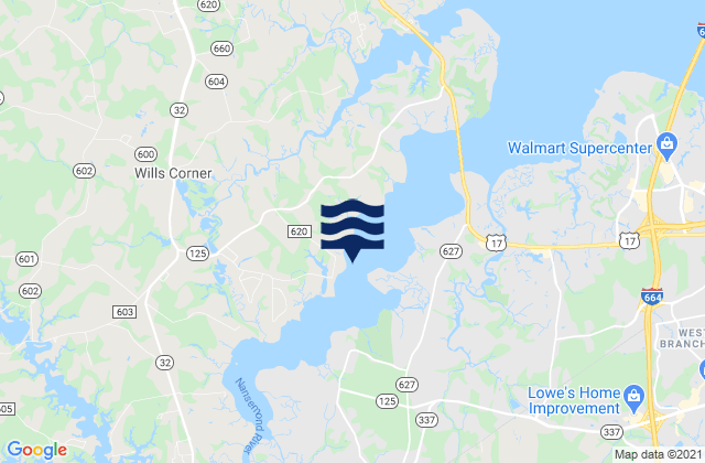 Mappa delle maree di Suffolk, United States