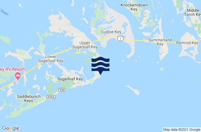 Mappa delle maree di Sugarloaf Key East Side Tarpon Creek, United States