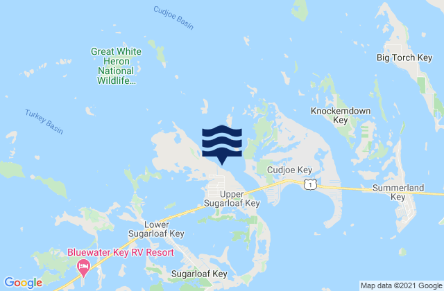 Mappa delle maree di Sugarloaf Key Northeast Side Bow Channel, United States