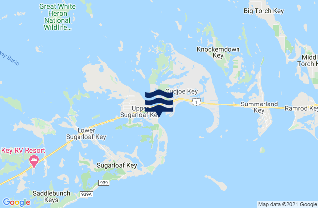 Mappa delle maree di Sugarloaf Key Pirates Cove, United States