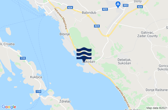 Mappa delle maree di Sukošan, Croatia