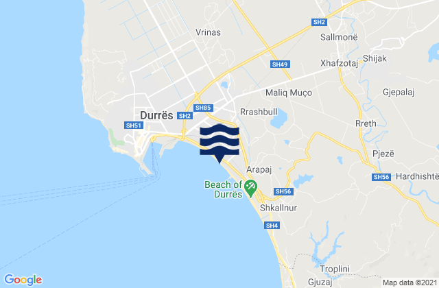 Mappa delle maree di Sukth, Albania