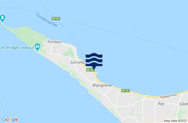 Mappa delle maree di Sullivan Bay, Australia