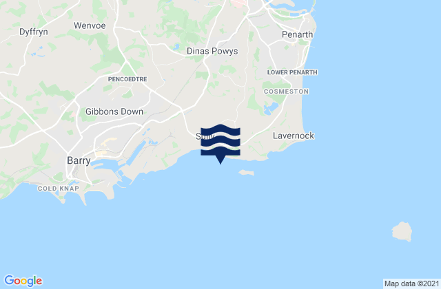 Mappa delle maree di Sully Bay, United Kingdom