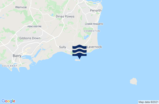 Mappa delle maree di Sully Island, United Kingdom