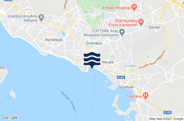 Mappa delle maree di Sultanbeyli, Turkey