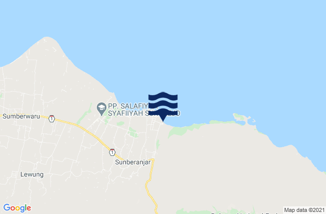 Mappa delle maree di Sumberanyar, Indonesia